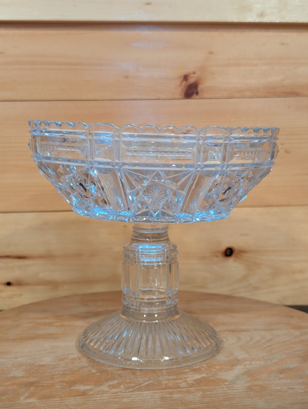 Antique Richards & Hartley Pressed Glass Compote Pedestal Bowl c. 1880s